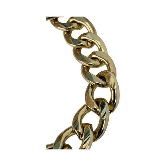 Gold Icy Crystal Heart Bracelet 8" Curb Chain Toggle Valentines Day Lovecore - Picture 8 of 11